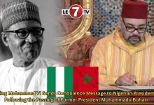 Photo of King Mohammed VI Sends Condolence Message to Nigerian President Following the Passing of Former President Muhammadu Buhari