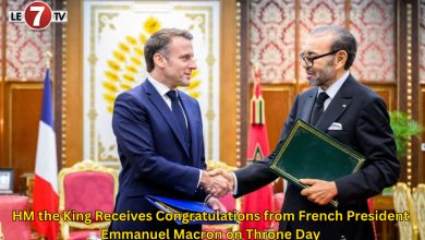 Photo of HM the King Receives Congratulations from French President Emmanuel Macron on Throne Day